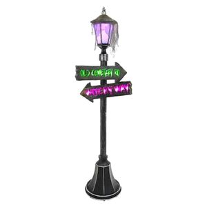 🔮 5FT LIFE-SIZE Halloween Lamp Post •Light up/Color Changing/Sounds + More